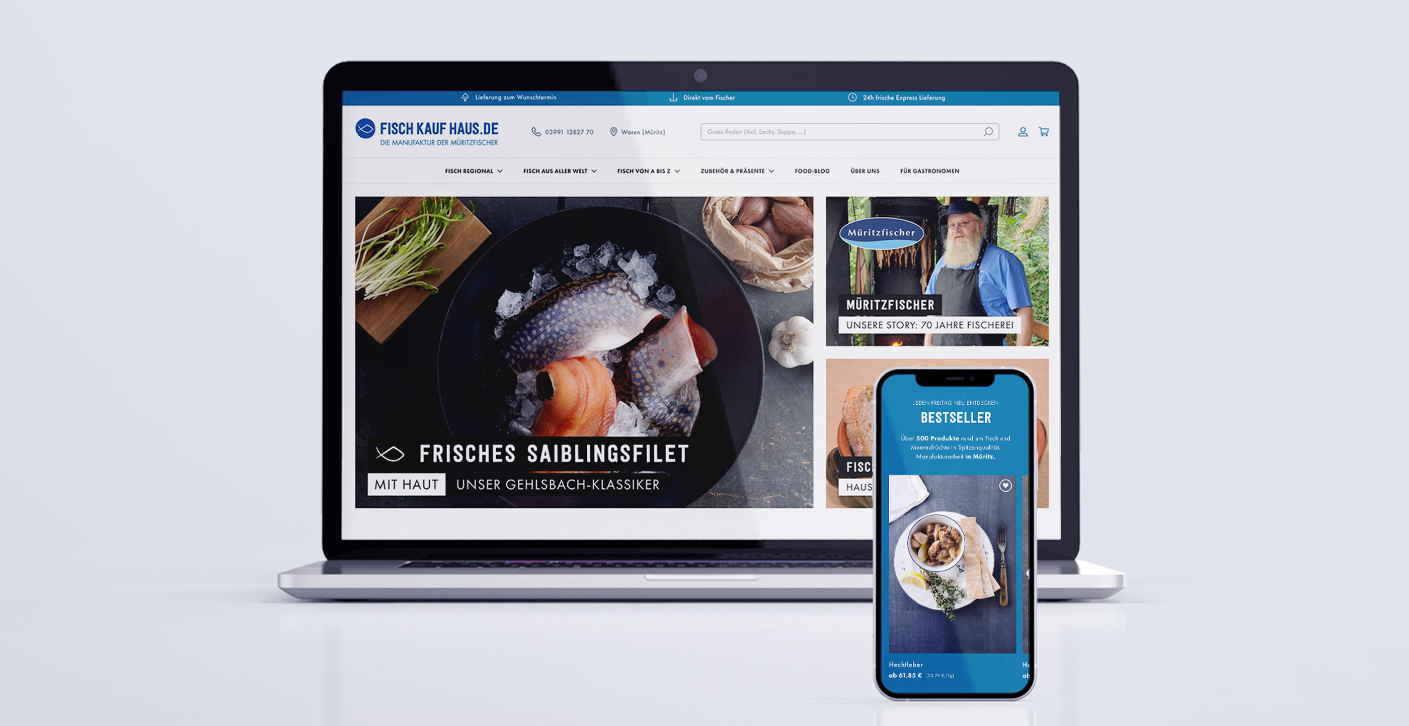 4eck Media | Webdesign & SEO/GEO Projekt - Konzeption & Entwicklung des Online-Shops Fischkaufhaus.de