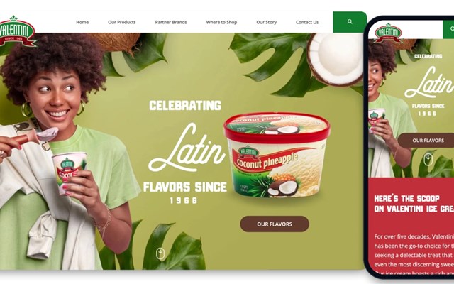 Creative Mindworks Projekt - Website und Verpackung für Valentini-Eiscreme