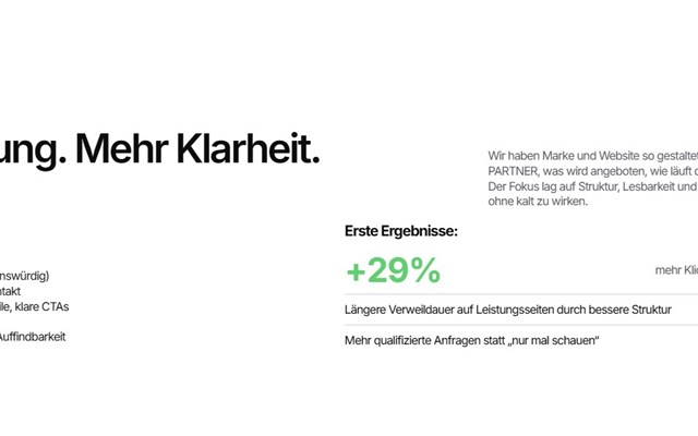 Pixelplan Webdesign Projekt - KLEIN & PARTNER