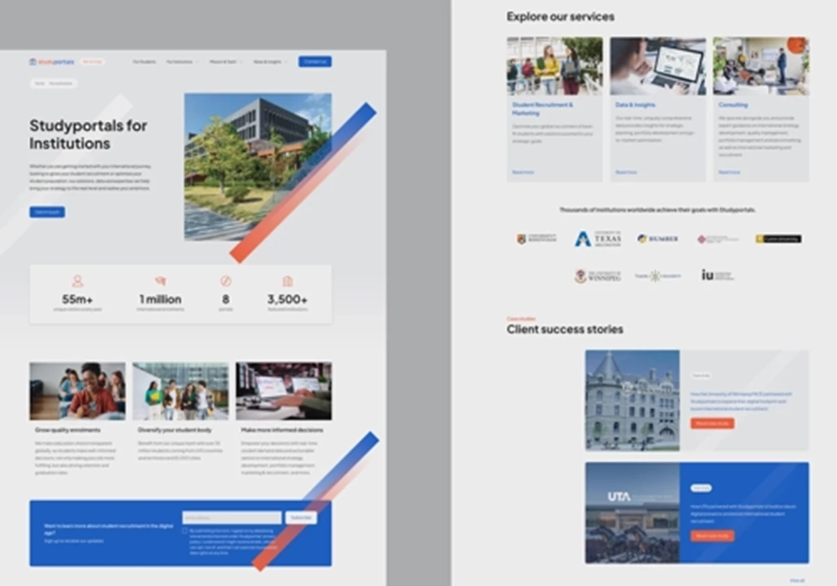 Neugestaltung der Corporate-Marketing-Website von Studyportals - Studyportals