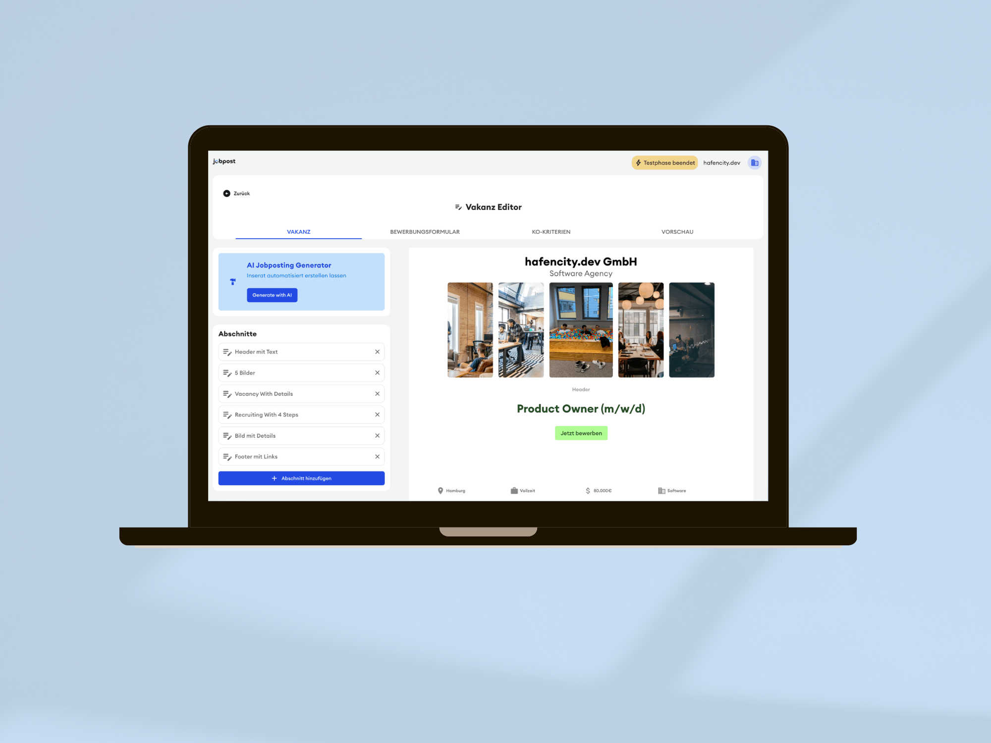 hafencity.dev GmbH Projekt - JobPost+: Recruiting, aber smarter.