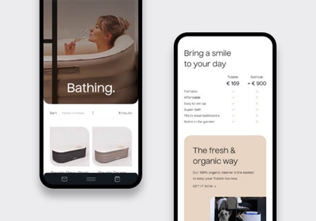 Tubble aufblasbare Badewanne: WooCommerce-Website - Tubble Amsterdam