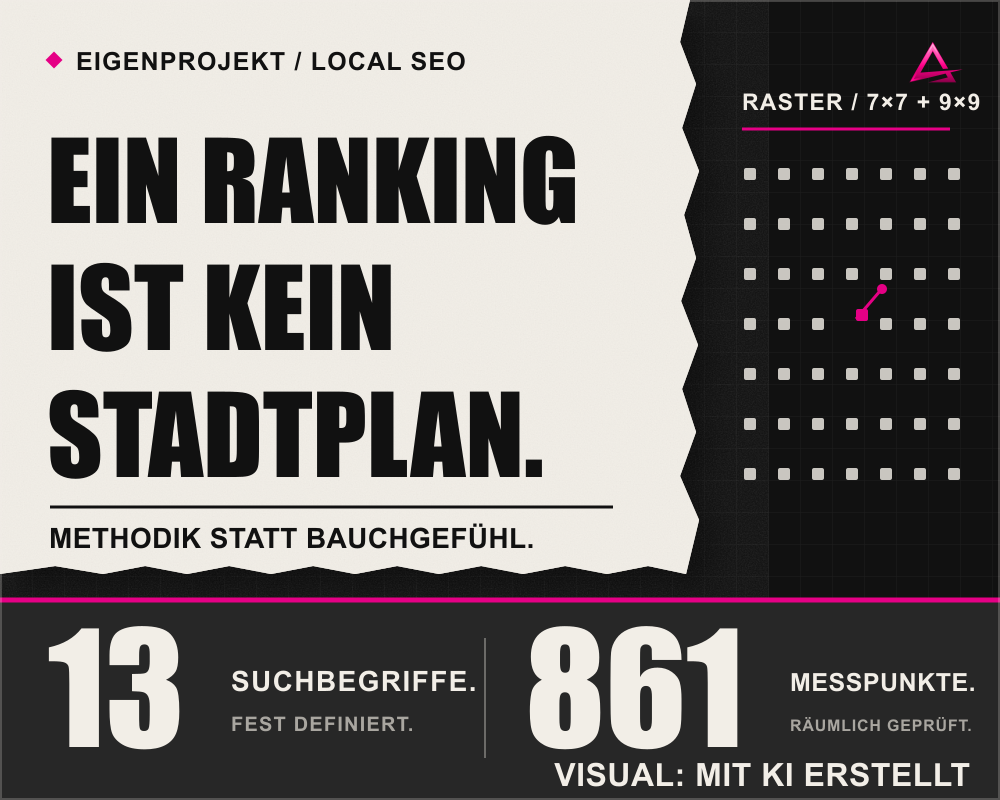 LA AGENCIA Projekt - Local SEO in Braunschweig: 13 Suchbegriffe im Kartenraster