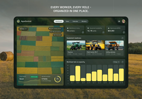 Phenomenon Studio Projekt - AgroCon, Benutzeroberfläche des Dashboards der Landwirtschafts-App