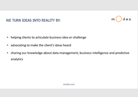 Modex Analytics Projekt - Wir machen aus Ideen Wirklichkeit