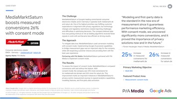 PIA Media MUC GmbH Projekt - MediaMarktSaturn steigert gemessene Umsätze um 26% mit Zustimmungsmodus