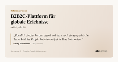 abi group GmbH Projekt - B2B2C-Plattform für globale Erlebnisse auf Shopware 6