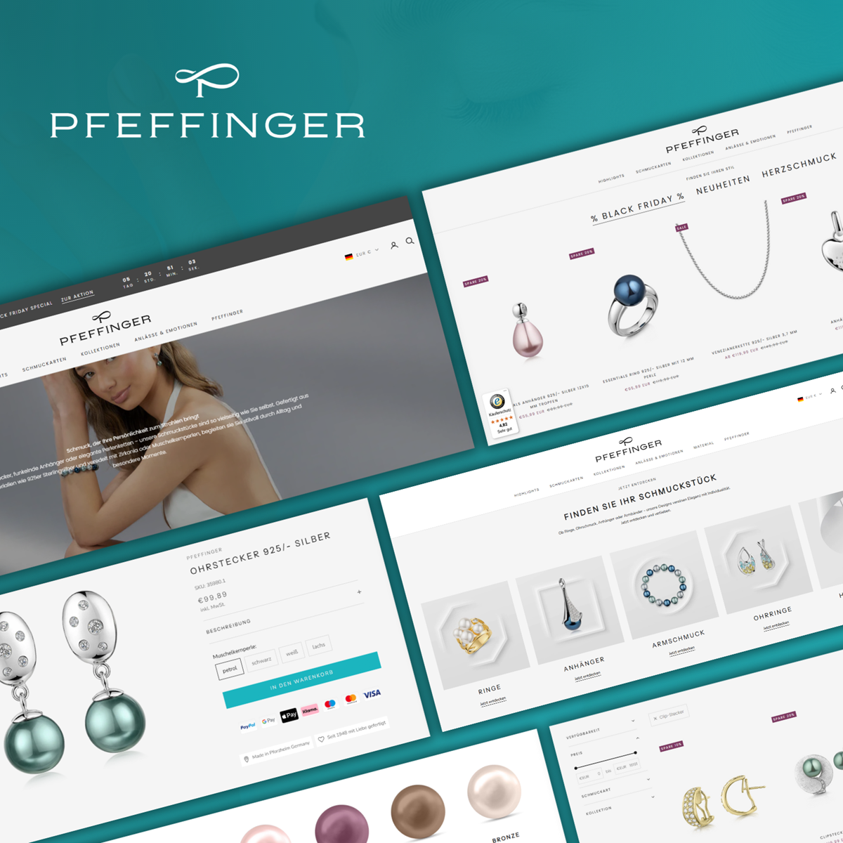 Shopify Migration & UX/UI Redesign für Pfeffinger Schmuck