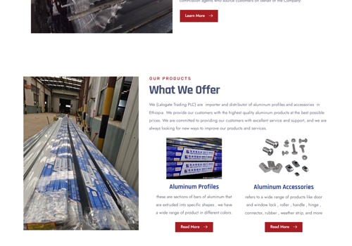 Webdesign für Lalogate Aluminum
