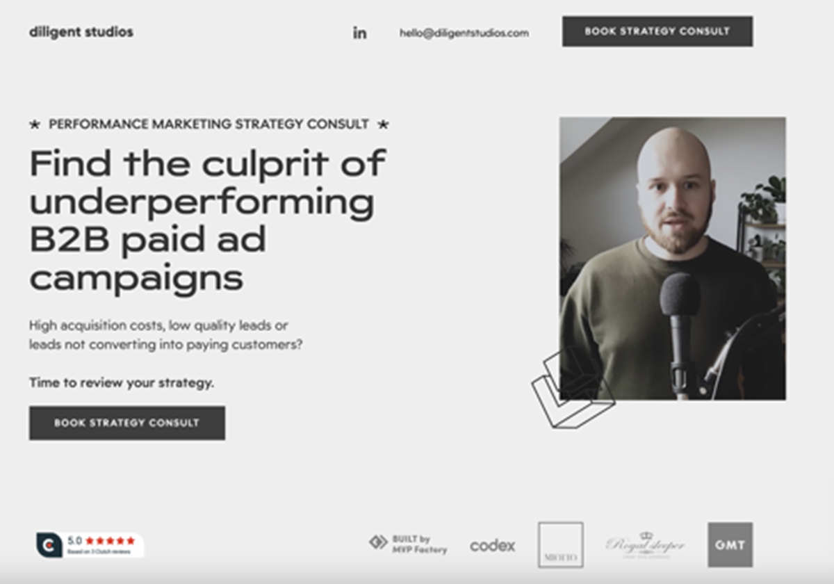Gestaltung und Entwicklung von CRO-Landingpages - Diligent studios