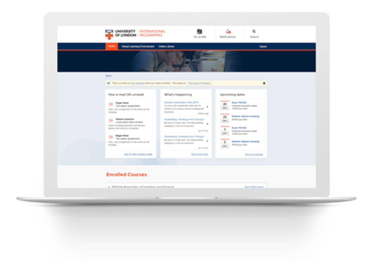 Online-Lernerlebnis der University of London - University of London