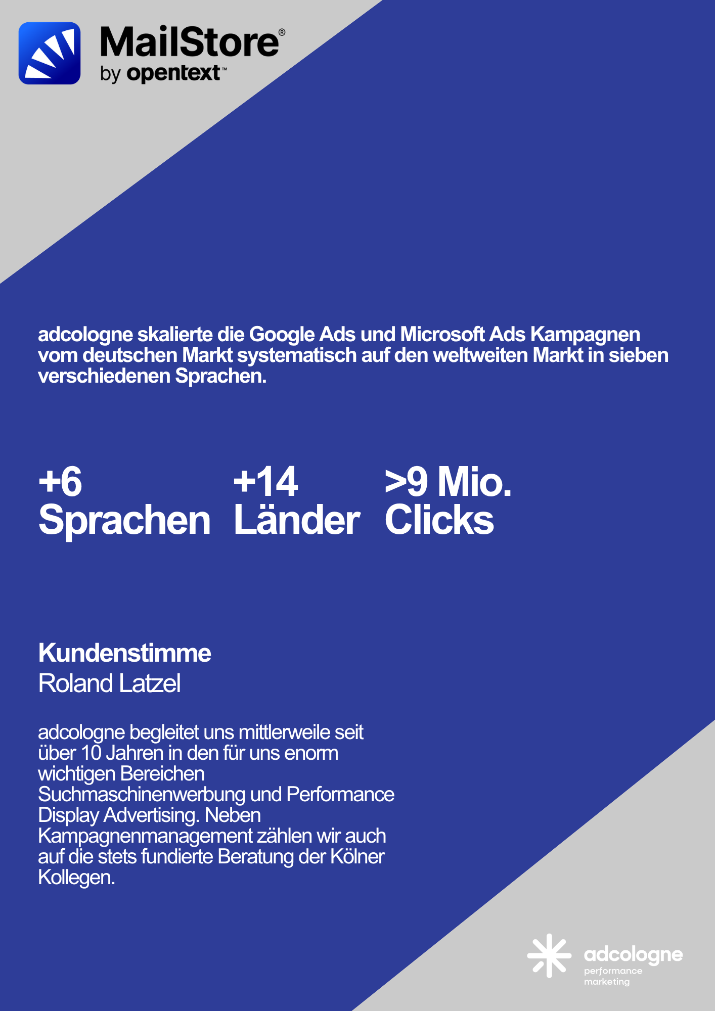adcologne GmbH Projekt - Kampagnen skalierung Mailstore Google Ads