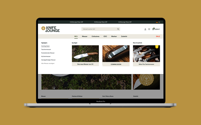 Digital Masters GmbH Projekt - Corporate Identity und Entwicklung - Knife Lounge.