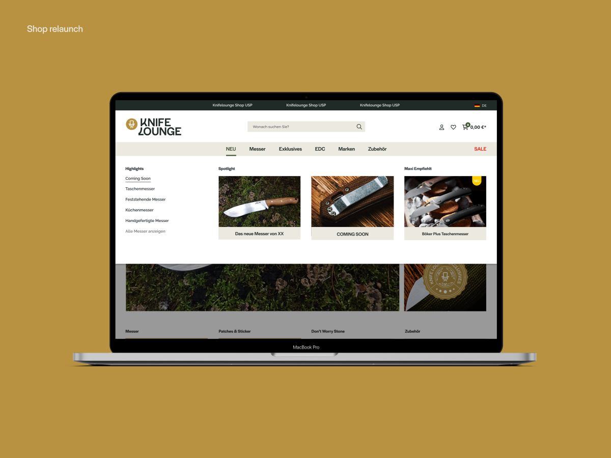 Corporate Identity und Entwicklung - Knife Lounge.