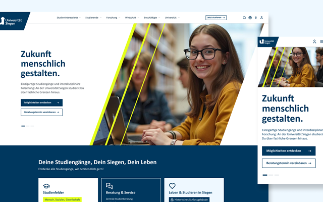 PROGRESSIVE digital Projekt - Universität Siegen, Kompletter Web-Relaunch