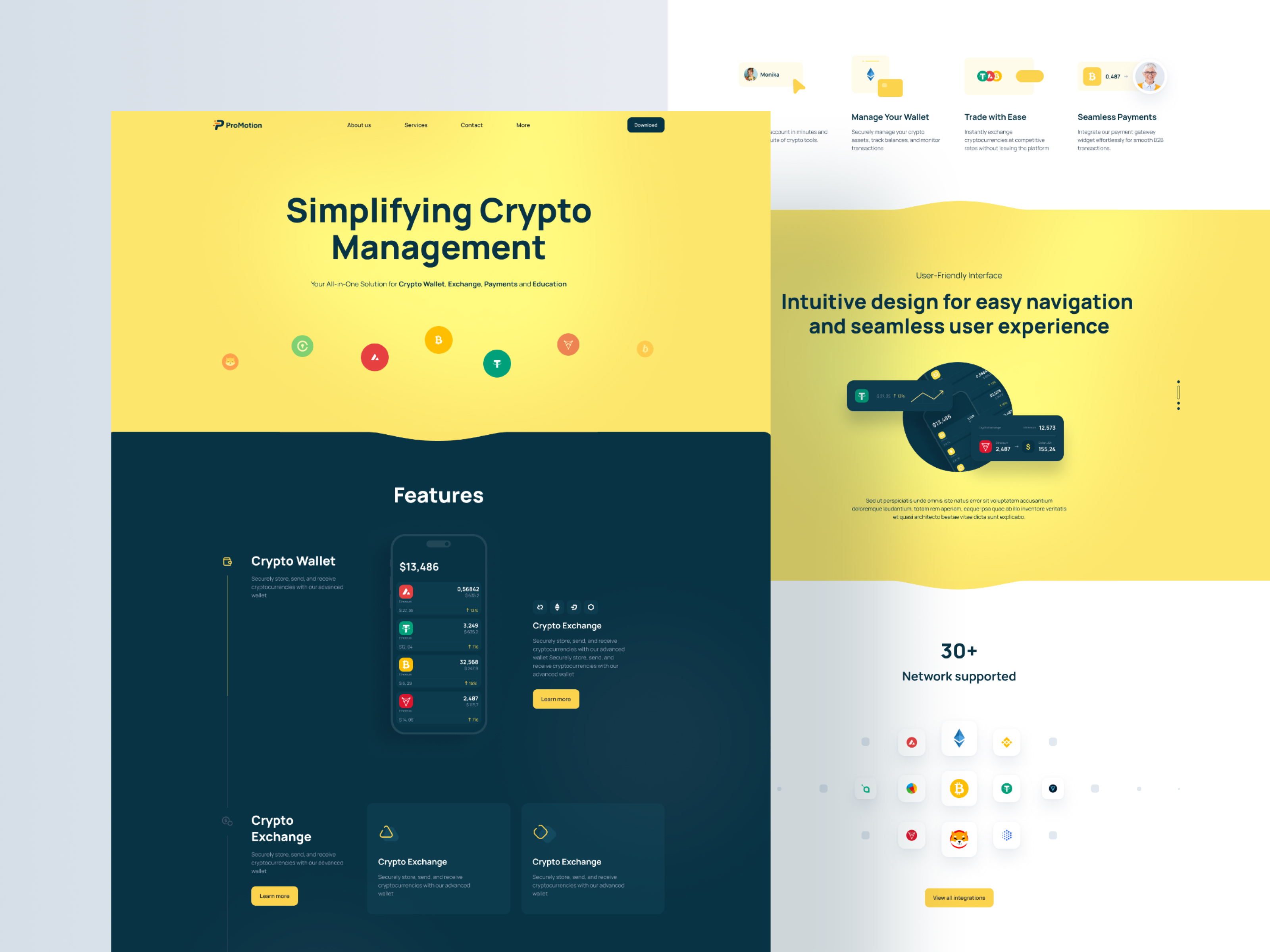 Createx Studio Projekt - Krypto Wallet Startup Landing Page Design