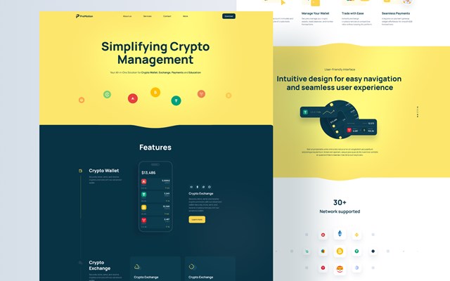 Createx Studio Projekt - Krypto Wallet Startup Landing Page Design