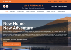 RR Webdesign Projekt - VMS Removals Website-Design, SEO & PPC