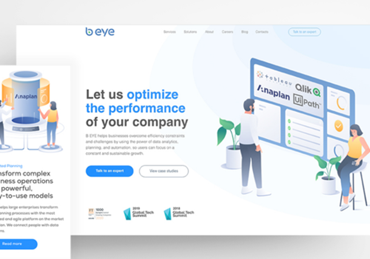 Webdesign + UI/UX-Design – Unternehmen für Data Analytics - B-Eye