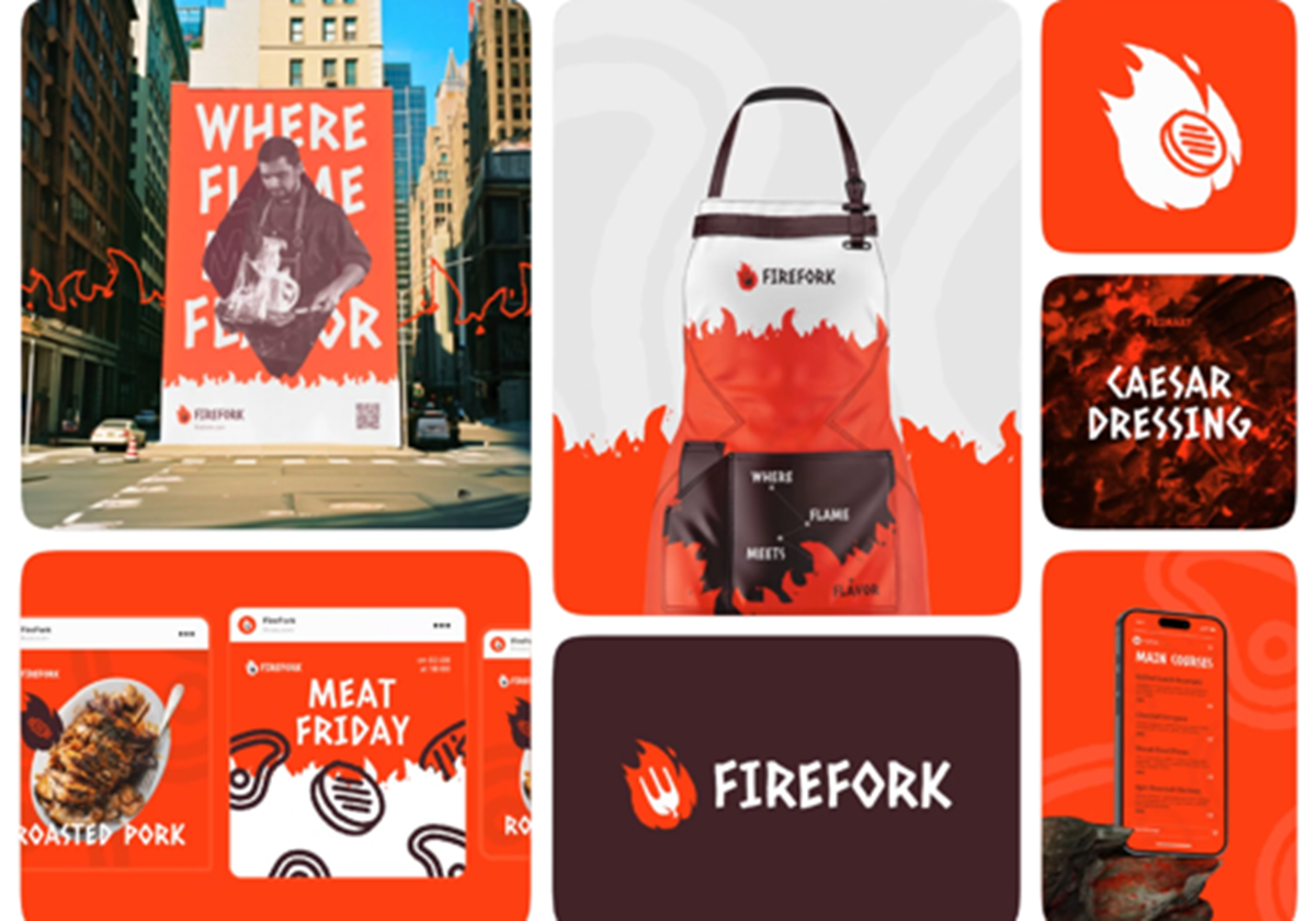 Fire & Fork – Restaurant- und Lebensmittel-Branding - Fire & Fork