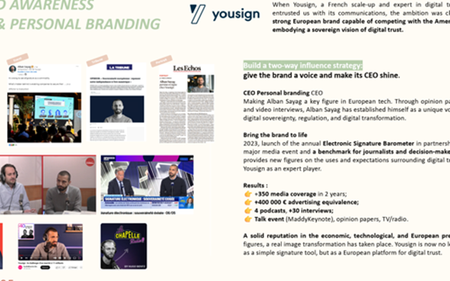 Hello SunRise Projekt - PR und Personal Branding für Yousign