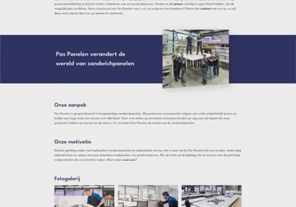 Branding & Website für ein Industrieunternehmen - Pas Panelen