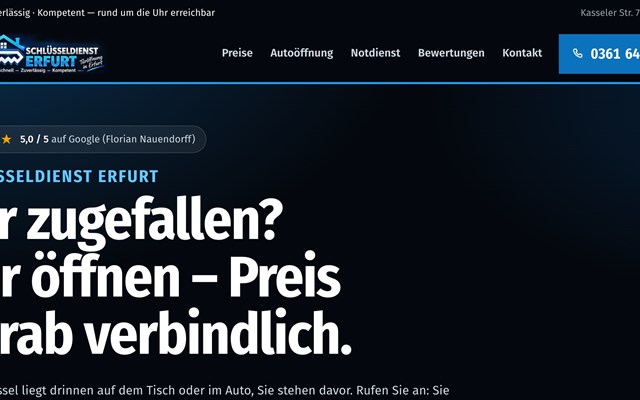 Kolbeck Digital Projekt - Notdienst-Website mit transparenten Preisen und Local SEO
