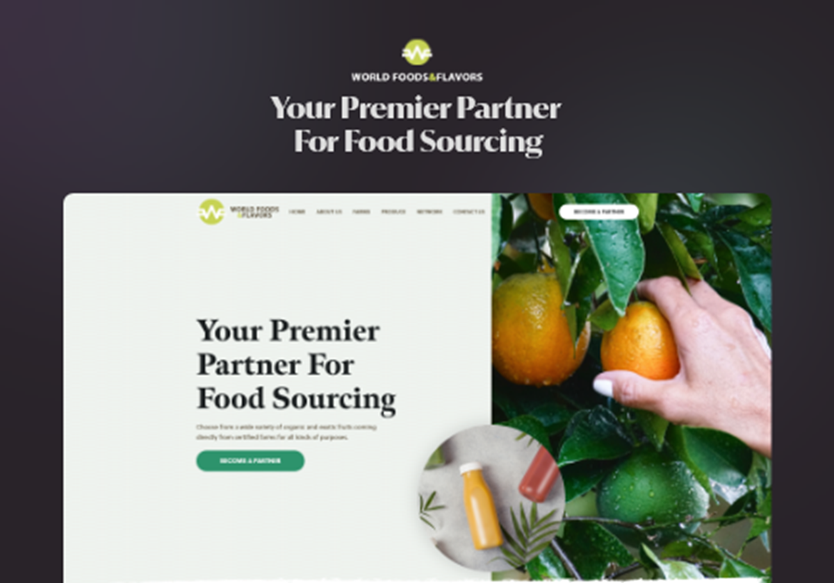 UI/UX für ein Unternehmen für Food Sourcing - World Foods And Flavors