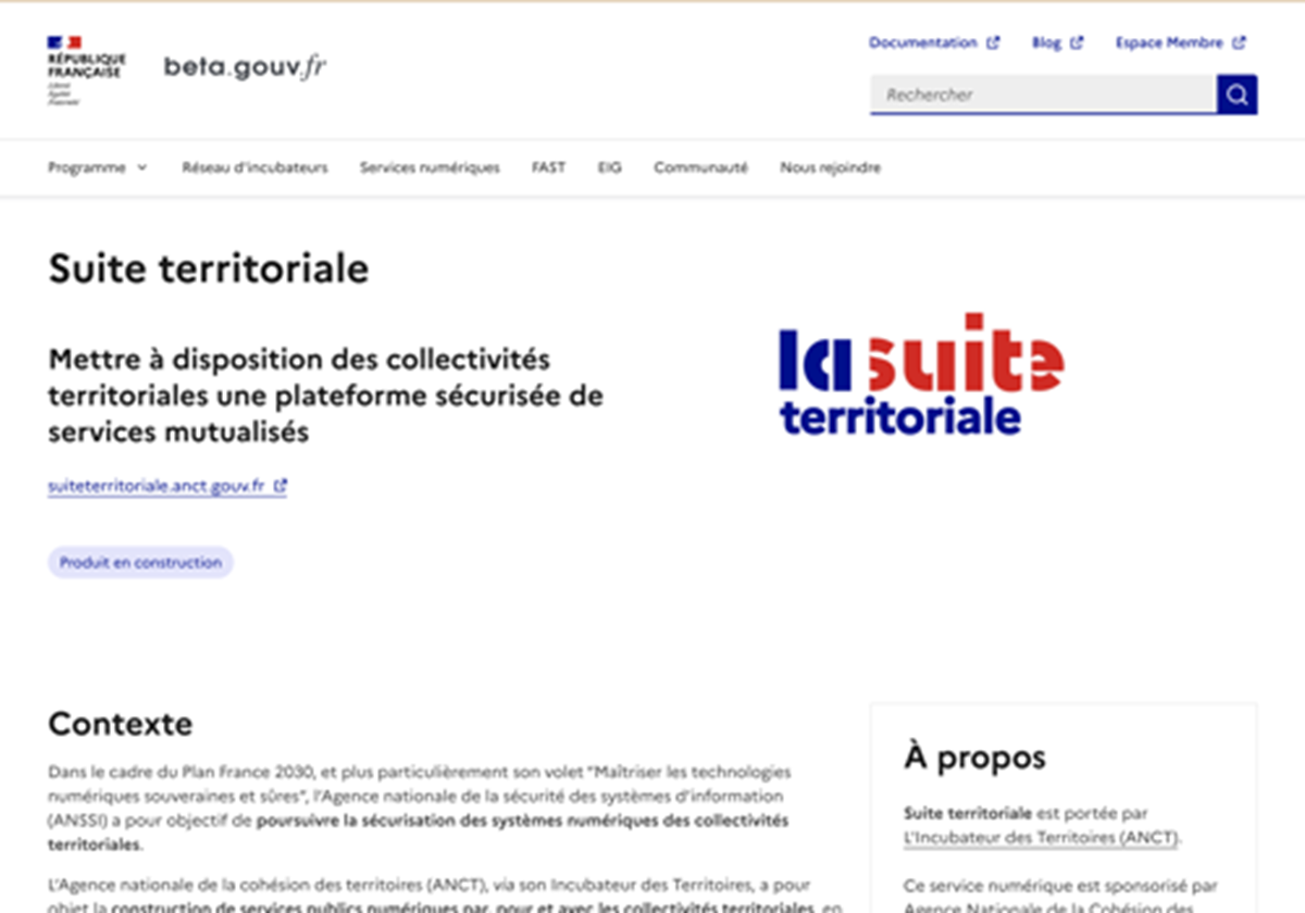 Sichere digitale Plattform für lokale Behörden - ANCT