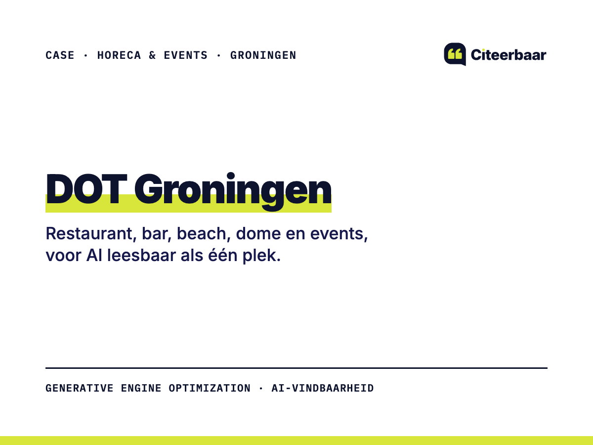 Citeerbaar Projekt - Horeca en events leesbaar als één plek voor AI