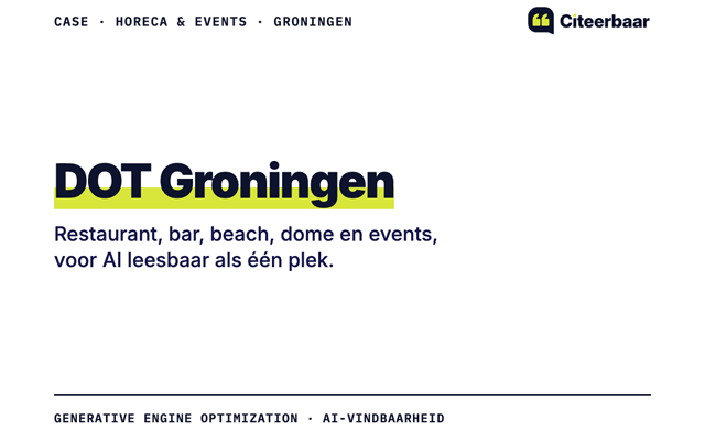 Citeerbaar Projekt - Horeca en events leesbaar als één plek voor AI