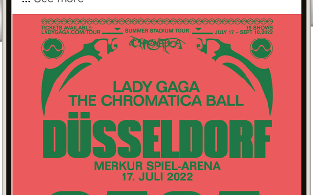 NYBA Media GmbH Projekt - Lady Gaga in Düsseldorf: Ticketkampagne auf Meta