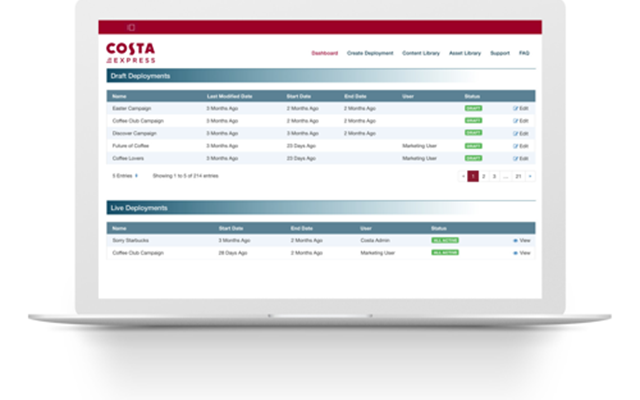 Worth Digital Projekt - Integration eines Content-Management-Systems für Costa