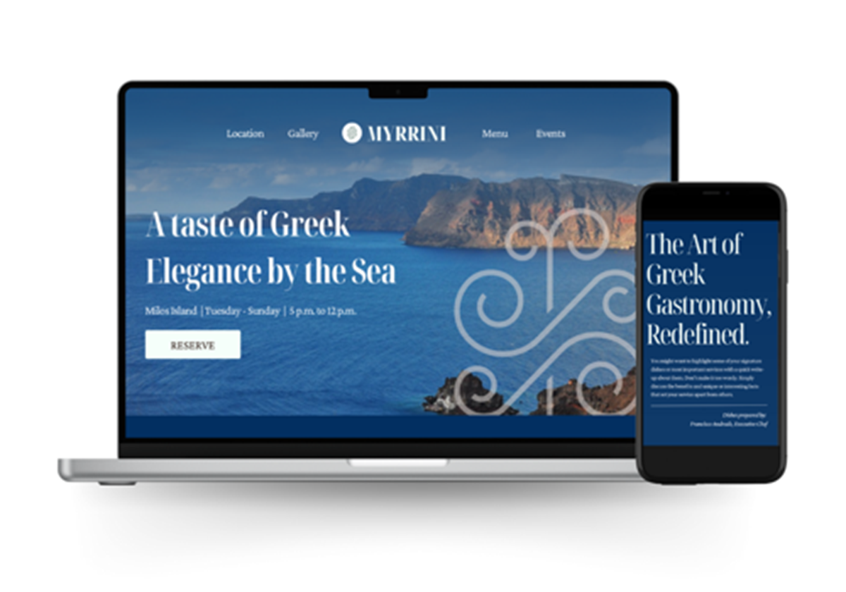 Maßgeschneiderte Website für ein gehobenes Restaurant - Myrrini Restaurant