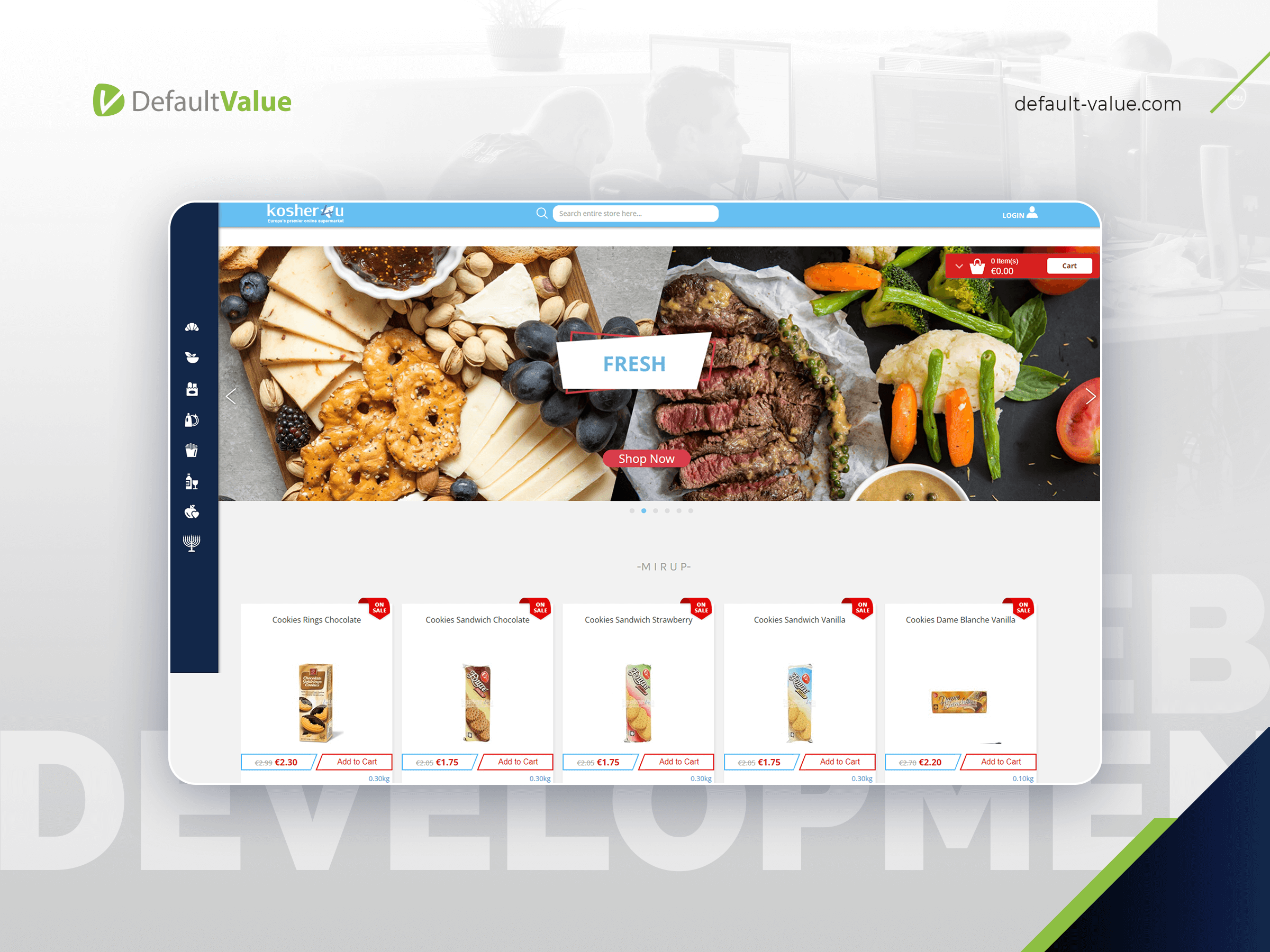 Default Value Projekt - Belgischer koscherer Online-Supermarkt