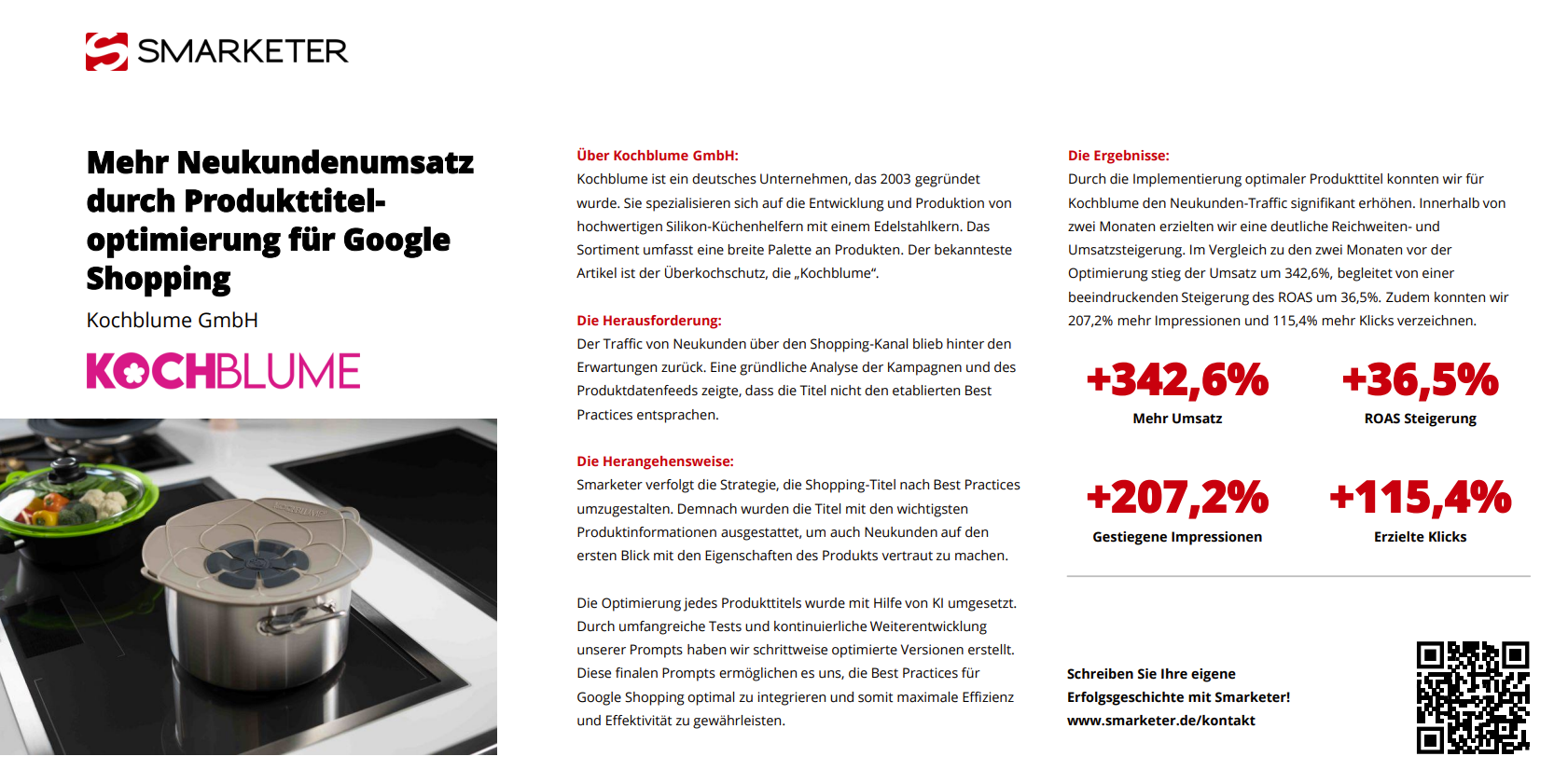 Smarketer GmbH | Google Ads Agentur Projekt - Mehr Neukundenumsatz durch Produkttiteloptimierung für Google Shopping