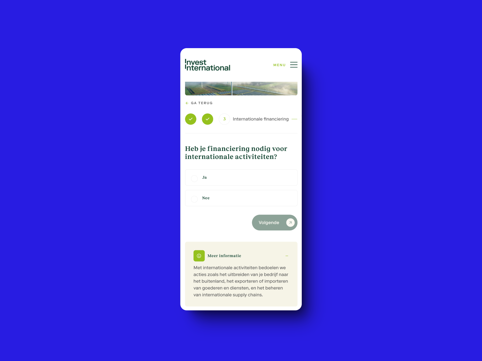 Label Vier Projekt - Übersichtliche, barrierefreie Website für Invest International