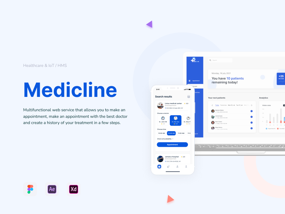 ANODA | Product Design Agency | UI UX Design | Projekt - Medicline - Multifunktionaler Webdienst