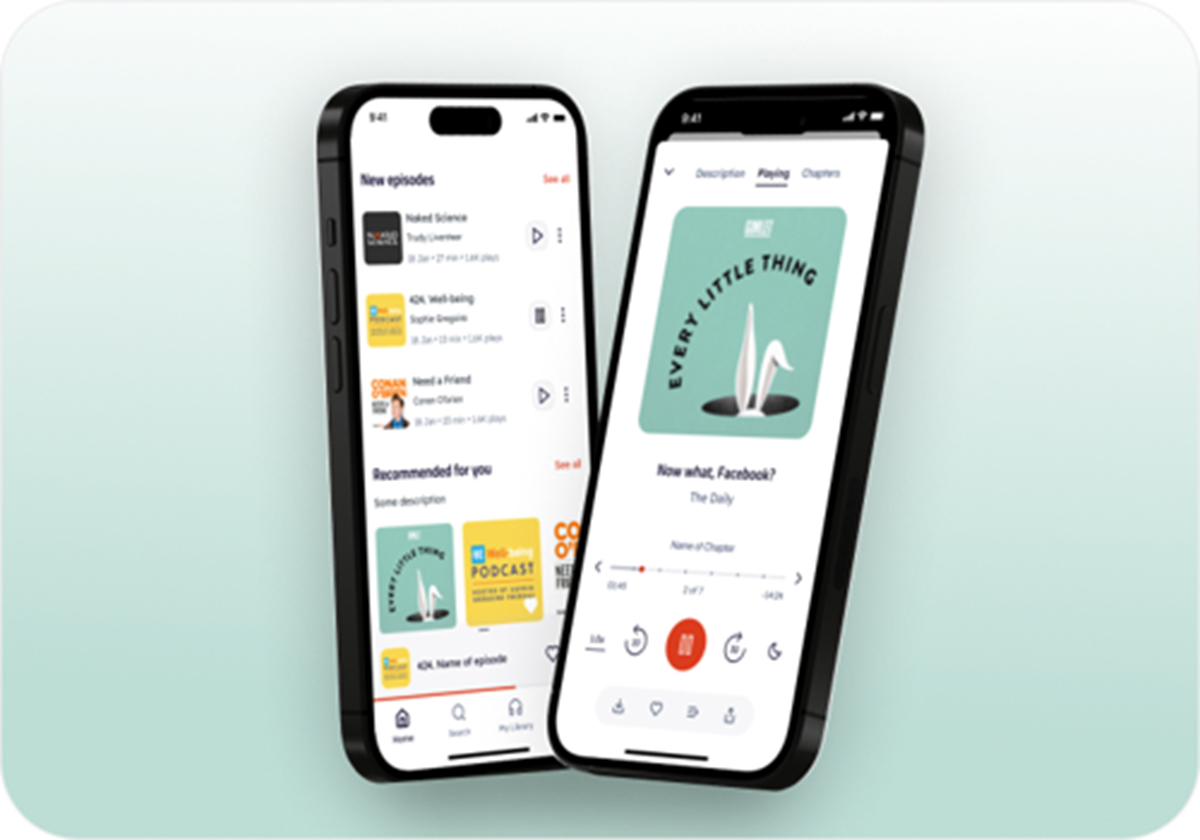Design und mobile Entwicklung der Podcast-App - Thmanyah