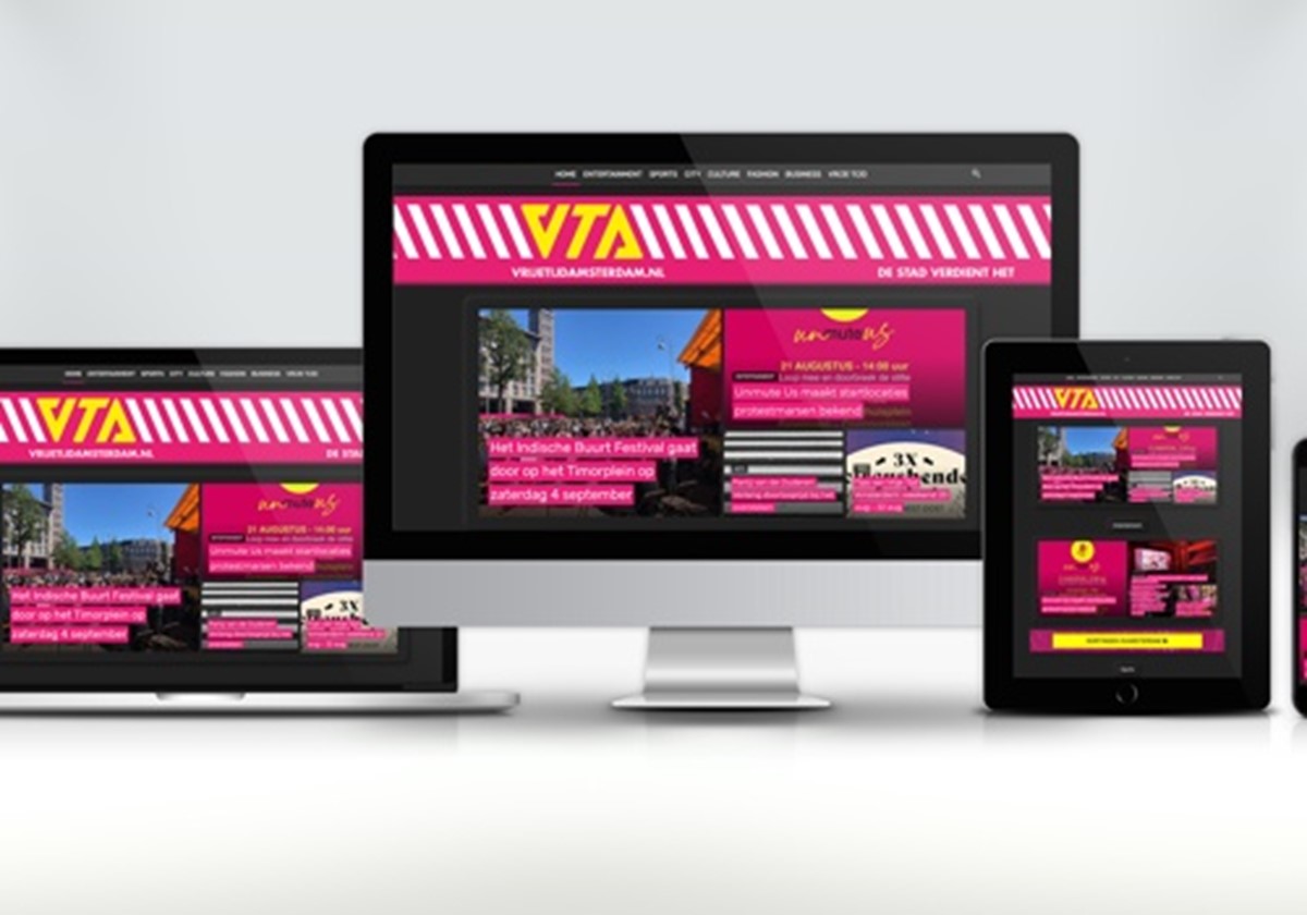 VrijeTijdAmsterdam - Website mit neuomorphem Design - 