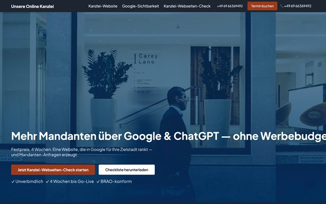Ventas Webdesign CLG Projekt - Anwaltskanzlei - BRAO-konforme Website + lokale SEO