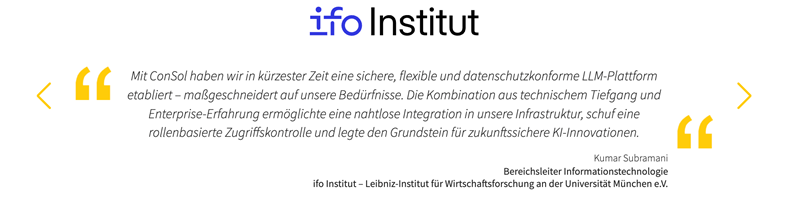 ConSol Projekt - KI-Plattform für ein Wirtschaftsforschungsinstitut