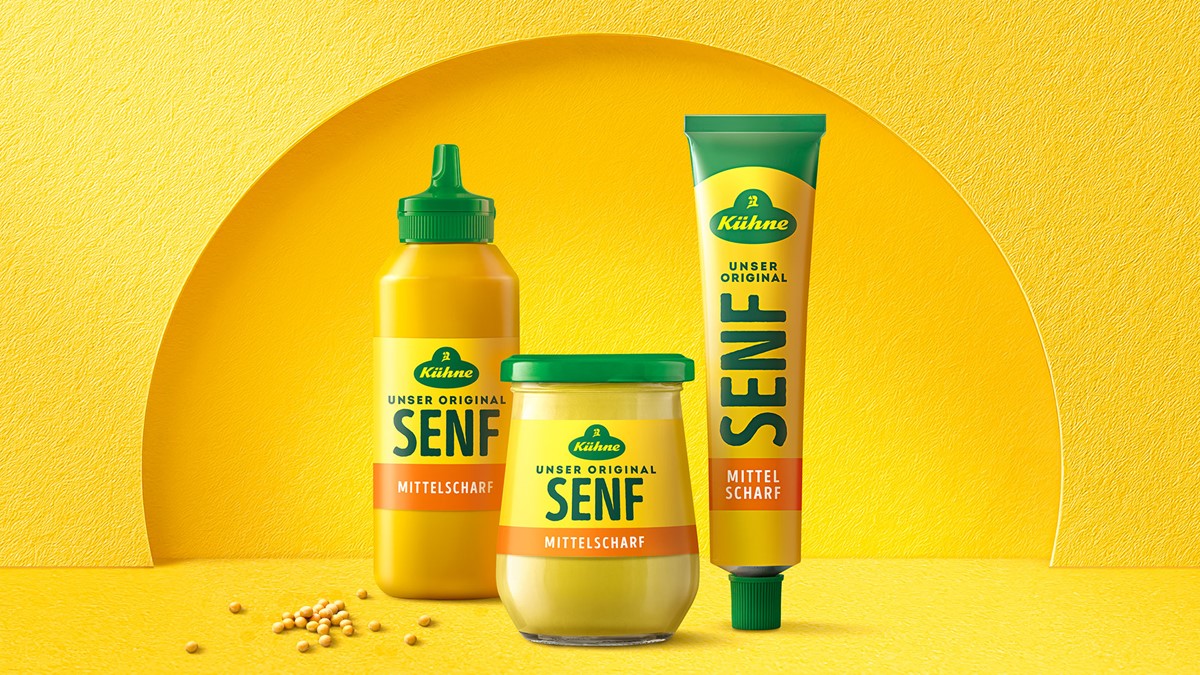 Verpackungsdesign Relaunch der Kühne Senf Range