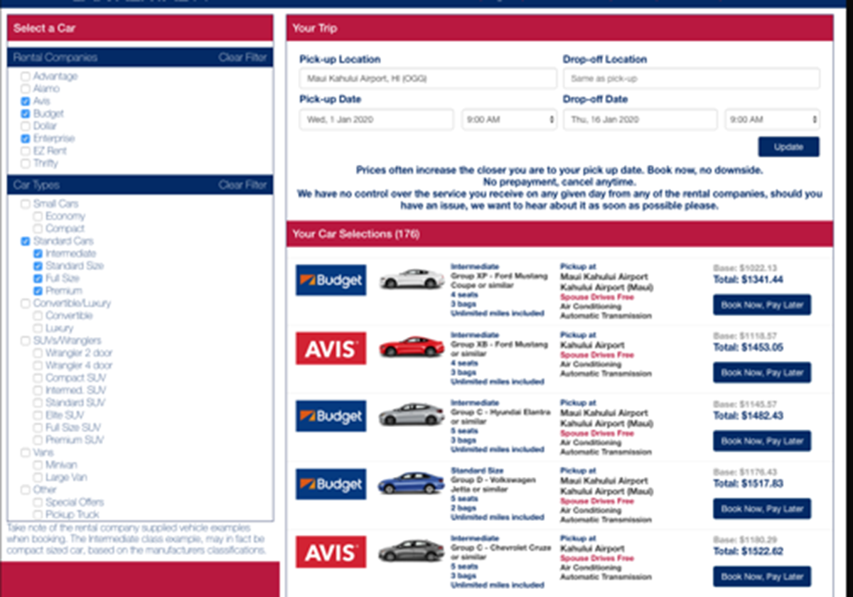 Discount USA Autovermietung – Buchungssystem und Website - 