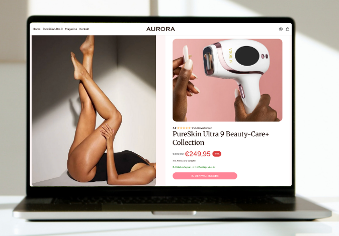Vanced Media | Webdesign, Online-Marketing, SEO/GEO Projekt - Shopify-Onlineshop für AURORA PureSkin