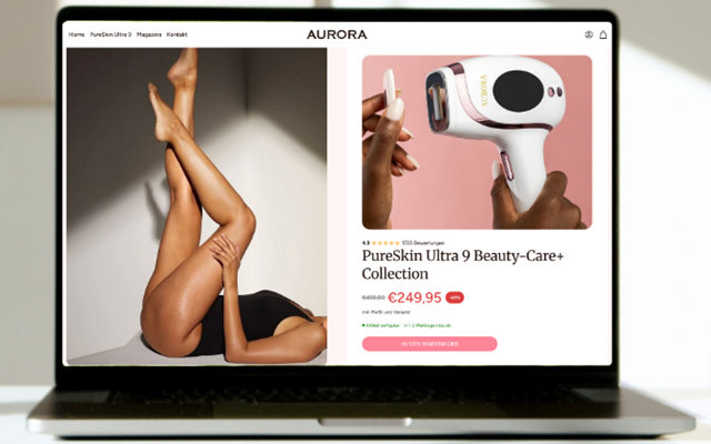 Vanced Media | Webdesign, Online-Marketing, SEO/GEO Projekt - Shopify-Onlineshop für AURORA PureSkin