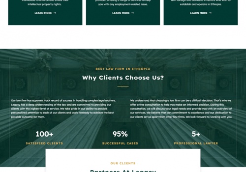 Creative Web Ethiopia Projekt - Website-Entwicklung für Legacy Law Firm LLP