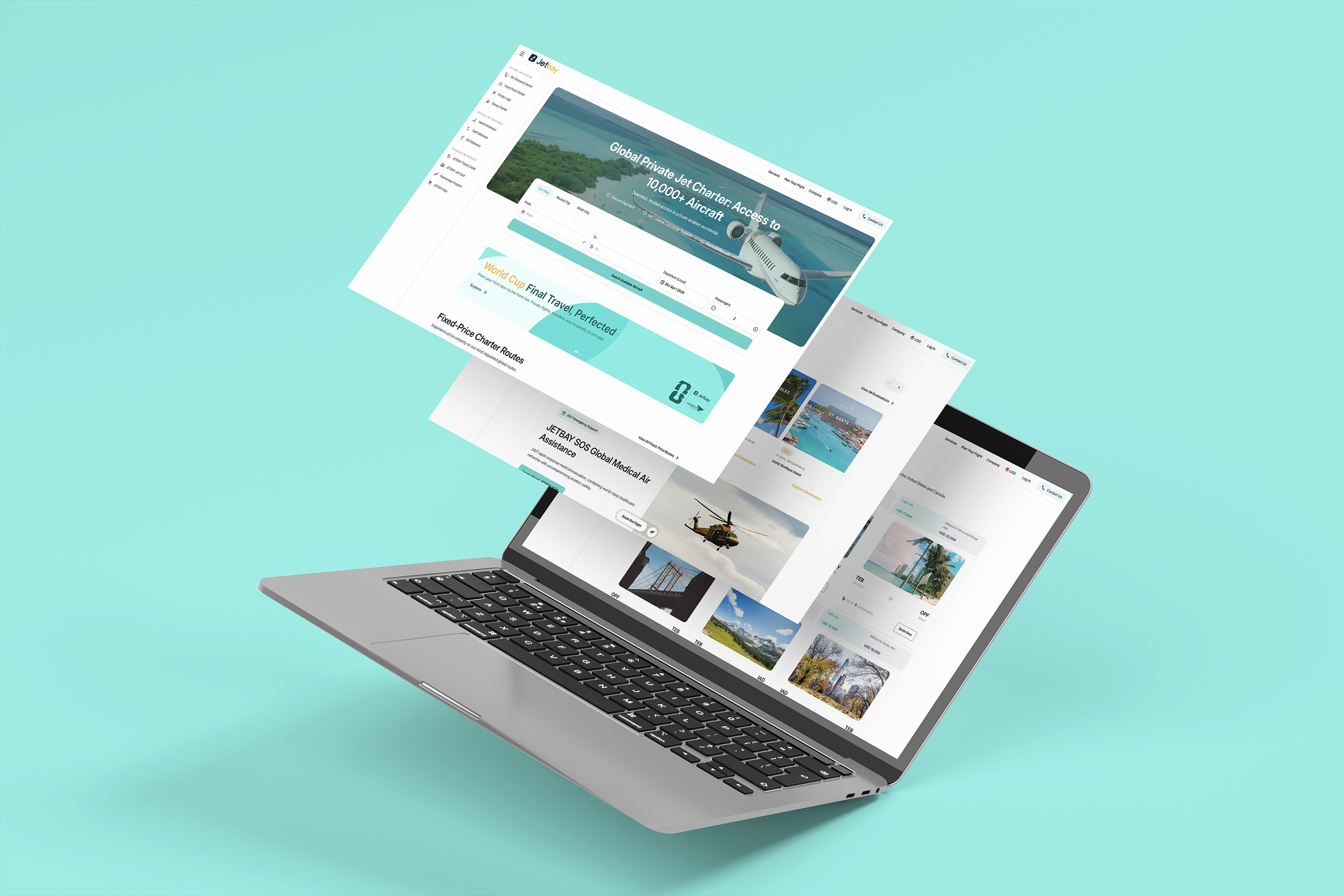 TouchZen Media Projekt - Jetbay Private Jet Charter Plattform
