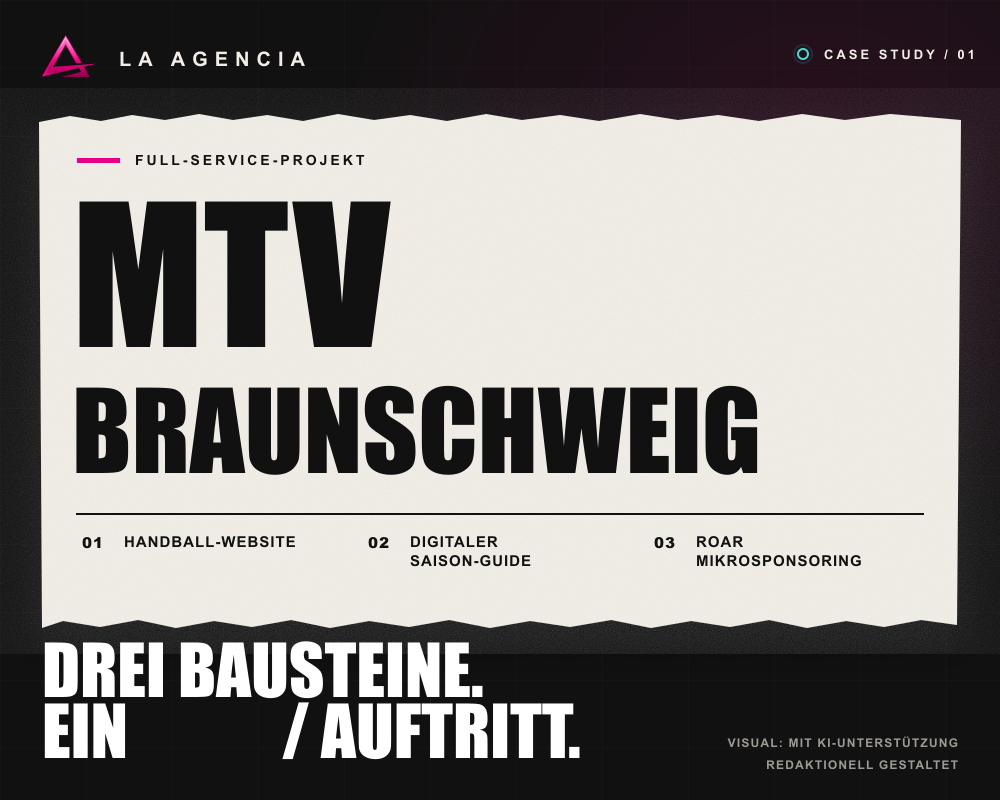 LA AGENCIA Projekt - MTV Braunschweig: drei digitale Bausteine, ein Auftritt