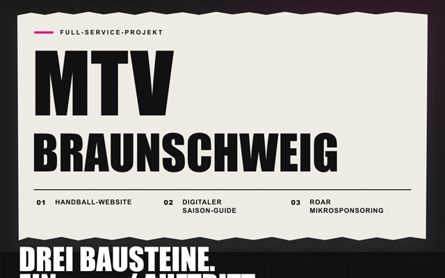 LA AGENCIA Projekt - MTV Braunschweig: drei digitale Bausteine, ein Auftritt